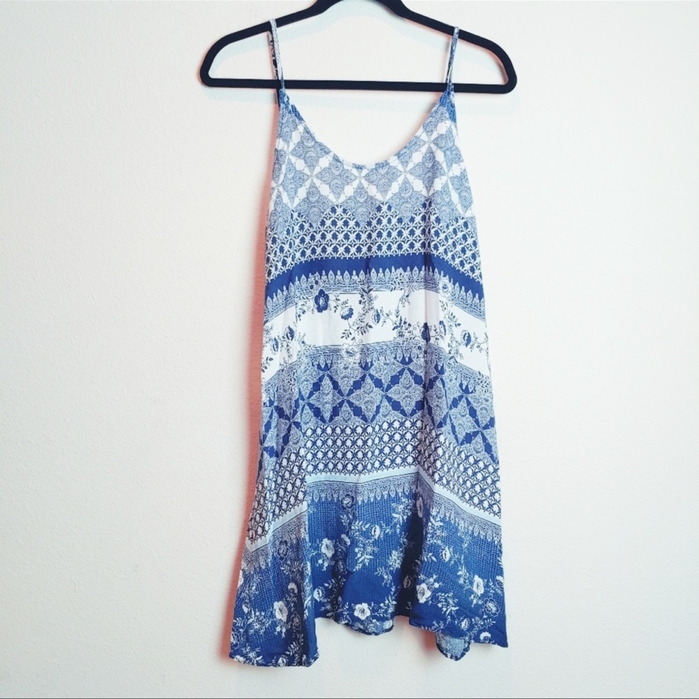 PPLA Clothing Blue/White Floral Striped Dress